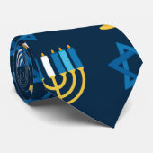 Hanukkah Holiday Jewish Decoration Pattern Gift Stropdas (Opgerold)