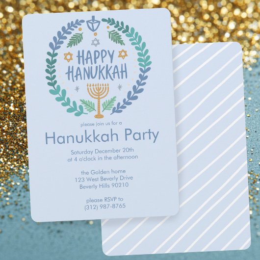 Hanukkah Holiday Party Schattigee handgetekende cu Kaart