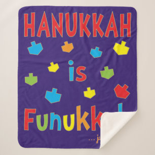 Hanukkah is Funukkah Sherpa Blanket/Med Deken
