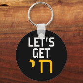Hanukkah Jew Hebrew Word Lets Get Chai Sleutelhanger (Voorkant)