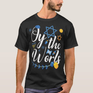 Hanukkah Jewish Menorah naar de wereld Hanukkah T-shirt