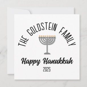 Hanukkah Joods Chanuka Gepersonaliseerde Familiena Feestdagenkaart