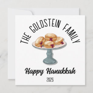 Hanukkah Joods Chanuka Gepersonaliseerde Familiena Feestdagenkaart