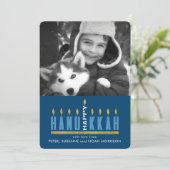Hanukkah | Joyeux Hanoukka Menorah Carte photo (Debout devant)