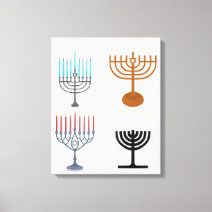 Hanukkah Judaism Jew Religie Canvas Afdruk