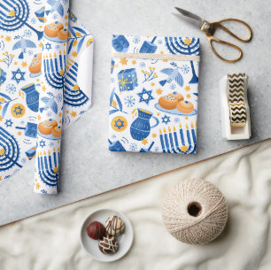 Hanukkah Kaarsen Inpakpapier