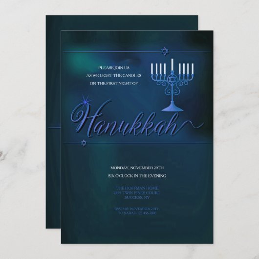 Hanukkah Kaart (Voorkant / Achterkant)