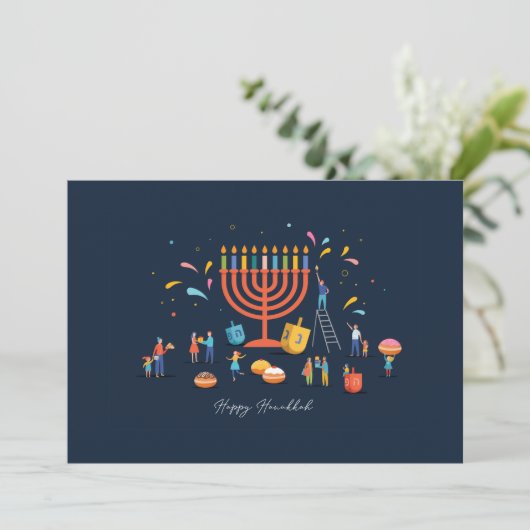 Hanukkah Kaart  (Staand voorkant)