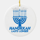 HANUKKAH LASTS LONGER -.png Keramisch Ornament (Achterkant)