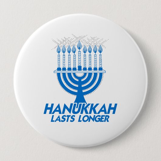 HANUKKAH LASTS LONGER -.png Ronde Button 4,0 Cm (Voorkant)