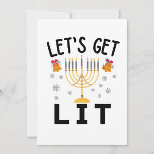 Hanukkah Laten we Lit T-Shirt halen Kaart