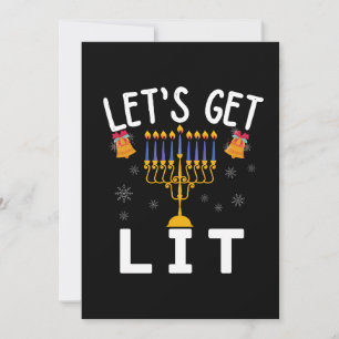 Hanukkah Laten we Lit T-Shirt halen Kaart