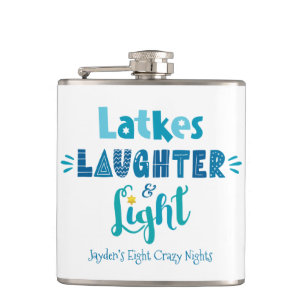 Hanukkah Latkes Laughter Light Funny Custom Name Heupfles
