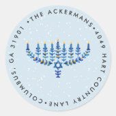 Hanukkah Lichten Retouradres Sticker (Voorkant)