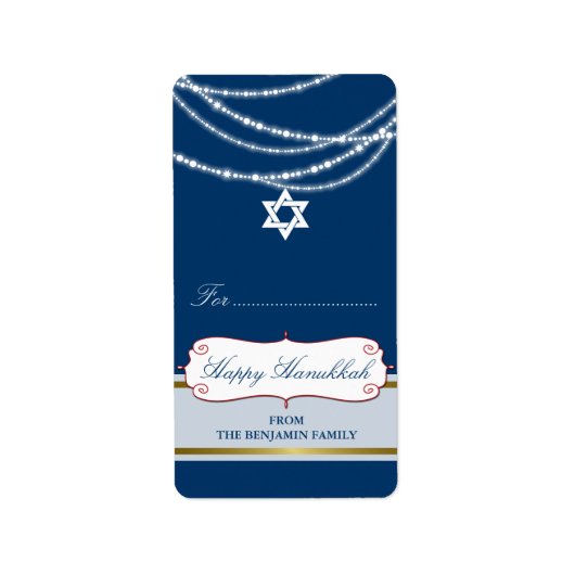 Hanukkah Light Sparkles Strand Holiday Gift Label (Voorkant)