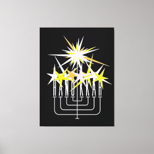 Hanukkah Lights Canvas Afdruk