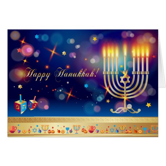 Hanukkah Lights Festival Holiday Menorah (Voorkant Horizontaal)