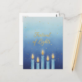 Hanukkah Lights Postcard Briefkaart