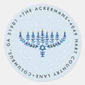 Hanukkah Lights Return Address Sticker (Voorkant)