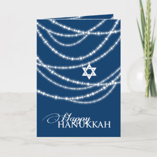 Hanukkah Lights Sparkles Holiday Foto Greetings Feestdagen Kaart
