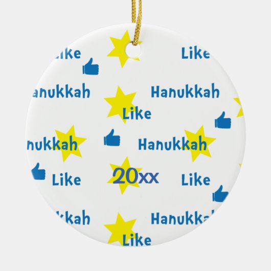Hanukkah "like" l/Blue/Yellow Circle Ornament (Voorkant)