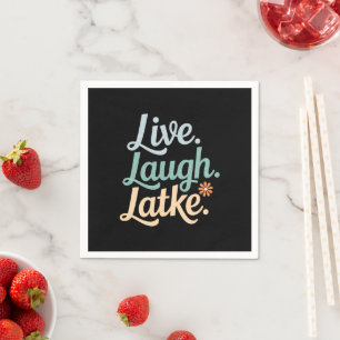 Hanukkah Live Laugh Latke Grappige Vakantie Famili Servet
