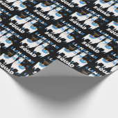 Hanukkah Llama met Kerstmis Happy Llamakah Squad C Cadeaupapier (Hoek)