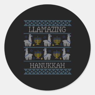 Hanukkah - Llamazing Hanukkah Ronde Sticker