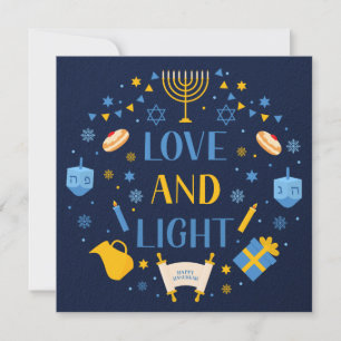 Hanukkah Love and Light Wenskaart Notitiekaartje