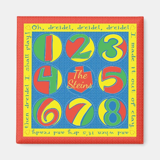 Hanukkah Magnet Square Dreidel Game (Devant)