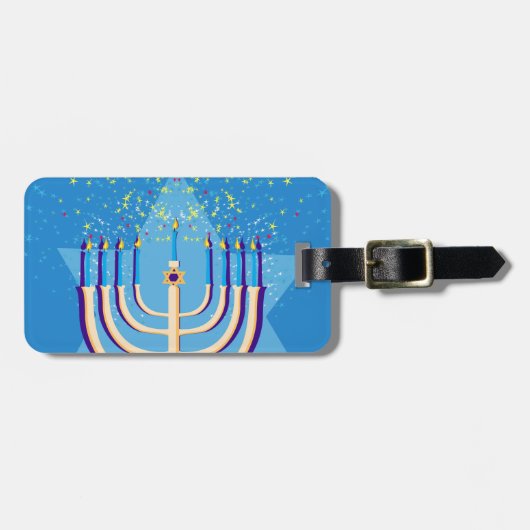 hanukkah menorah bagagelabel (Voorkant horizontaal)