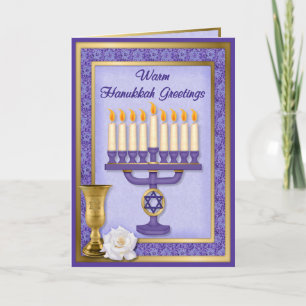 Hanukkah Menorah Blessings Feestdagen Kaart
