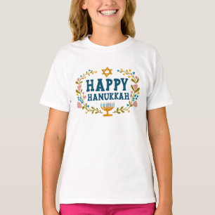 HANUKKAH Menorah bloemenkrans Joodse feestdag T-shirt