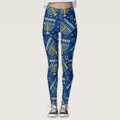 Hanukkah Menorah Blue Star van David Leggings (Voorkant)