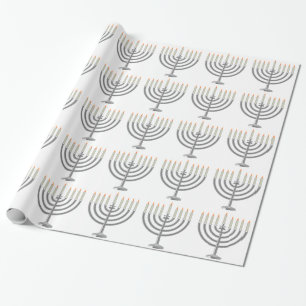 Hanukkah menorah cadeaupapier