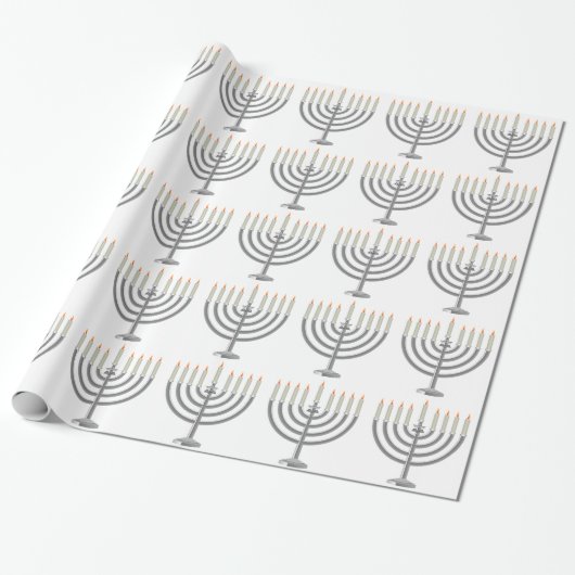 Hanukkah menorah cadeaupapier (Uitgerold)