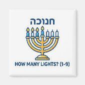 Hanukkah Menorah Counting Game - Educational Math Magneet (Voorkant)