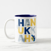 HANUKKAH Menorah Dreidel Coffee Mok (Links)