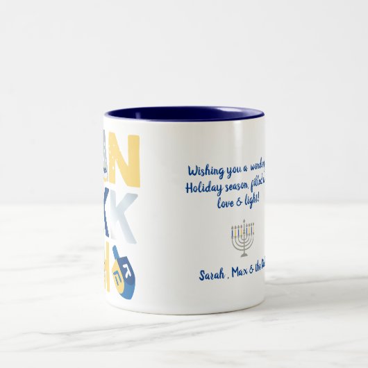 HANUKKAH Menorah Dreidel Coffee Mok (Center)