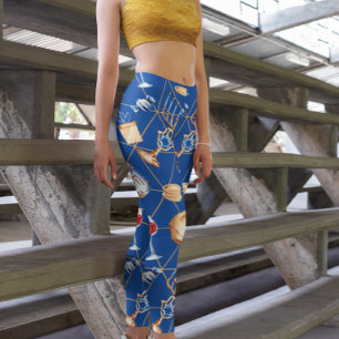 Hanukkah Menorah Dreidel Watercolor Gold Leggings