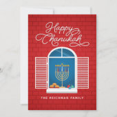 HANUKKAH Menorah Dreidel Wenskaart (Voorkant)