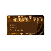 Hanukkah Menorah Etiket (Voorkant)