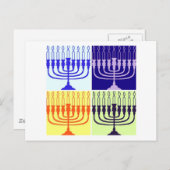 Hanukkah Menorah Feestdagenkaart (Voorkant / Achterkant)