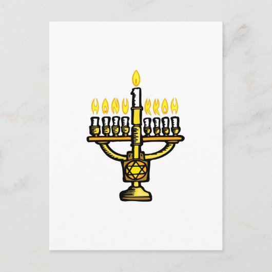 Hanukkah Menorah Feestdagenkaart (Voorkant)