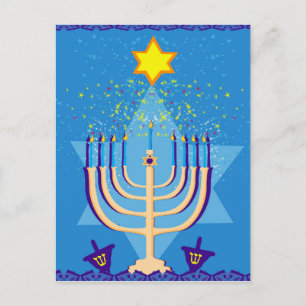hanukkah menorah feestdagenkaart