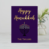 Hanukkah Menorah Folie Feestdagenkaart (Staand Voorkant)