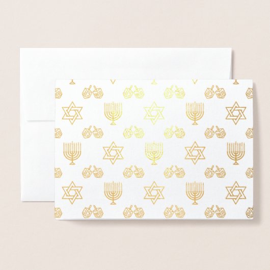 Hanukkah Menorah Folie Kaart (Voorkant met envelop)