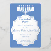 Hanukkah menorah folie uitnodiging (Voorkant)