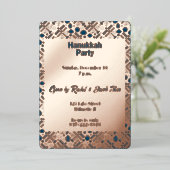 Hanukkah menorah folie uitnodiging (Staand Voorkant)