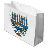 Hanukkah Menorah Groot Cadeauzakje (Achterkant Gekanteld)